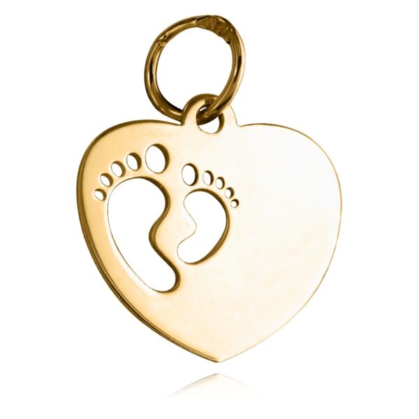 Złota zawieszka serce/stópki próba 333 Z37