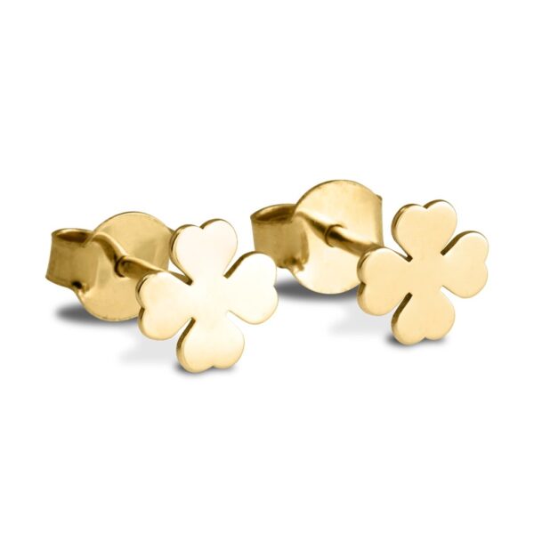 Złote kolczyki koniczynki próba 585 K66