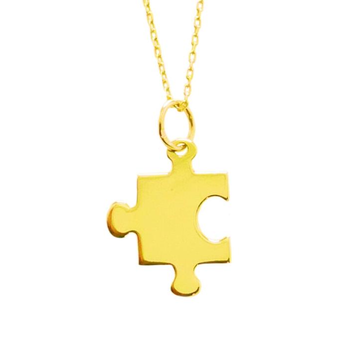 Złota zawieszka puzzel próba 333 Z88