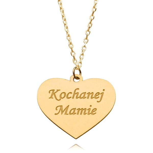 Srebrny pozłacany naszyjnik serce na Dzień Mamy N28