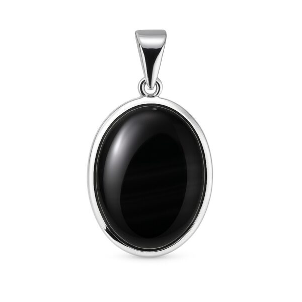 Wisiorek srebrny 925 z krzemieniem pasiastym grafit hit sezonu W78