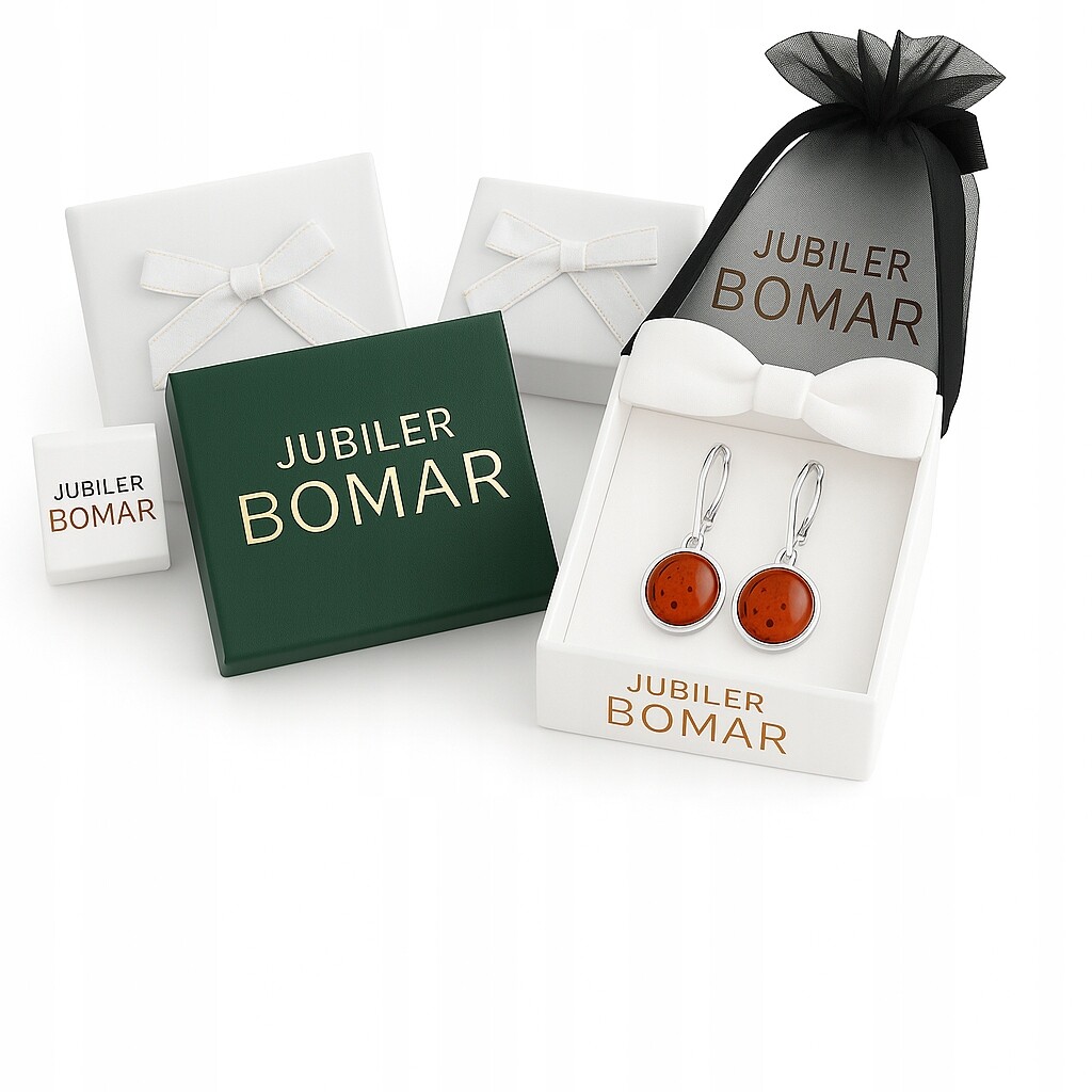 Kolczyki srebrne z naturalnym bursztynem próba 925 wiszące KB06 - obrazek 2