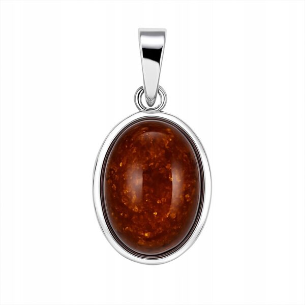 Wisiorek srebrny z naturalnym bursztynem 925 certyfikat idealny prezent Z56