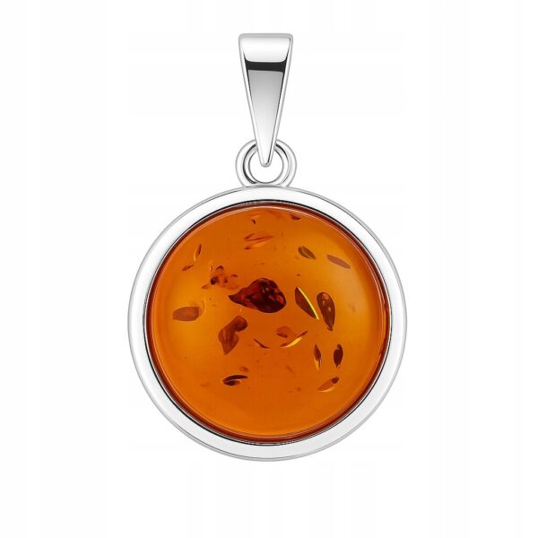 Wisiorek srebrny z naturalnym bursztynem 925 certyfikat idealny prezent Z58