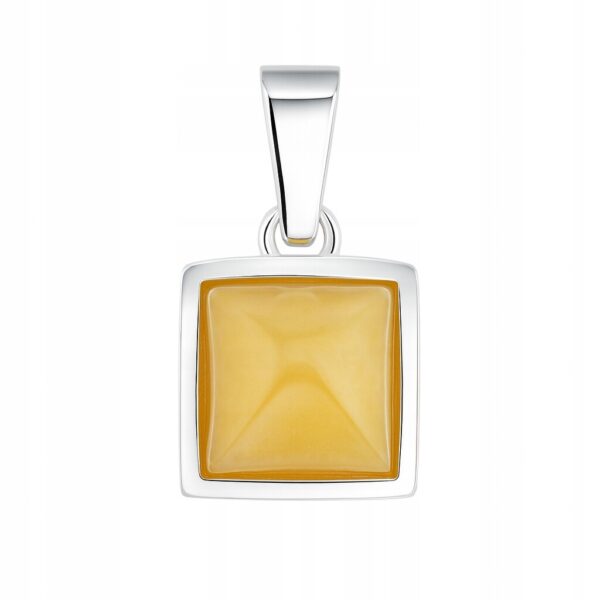 Zawieszka srebrna z naturalnym bursztynem mlecznym 925 certyfikat Z57