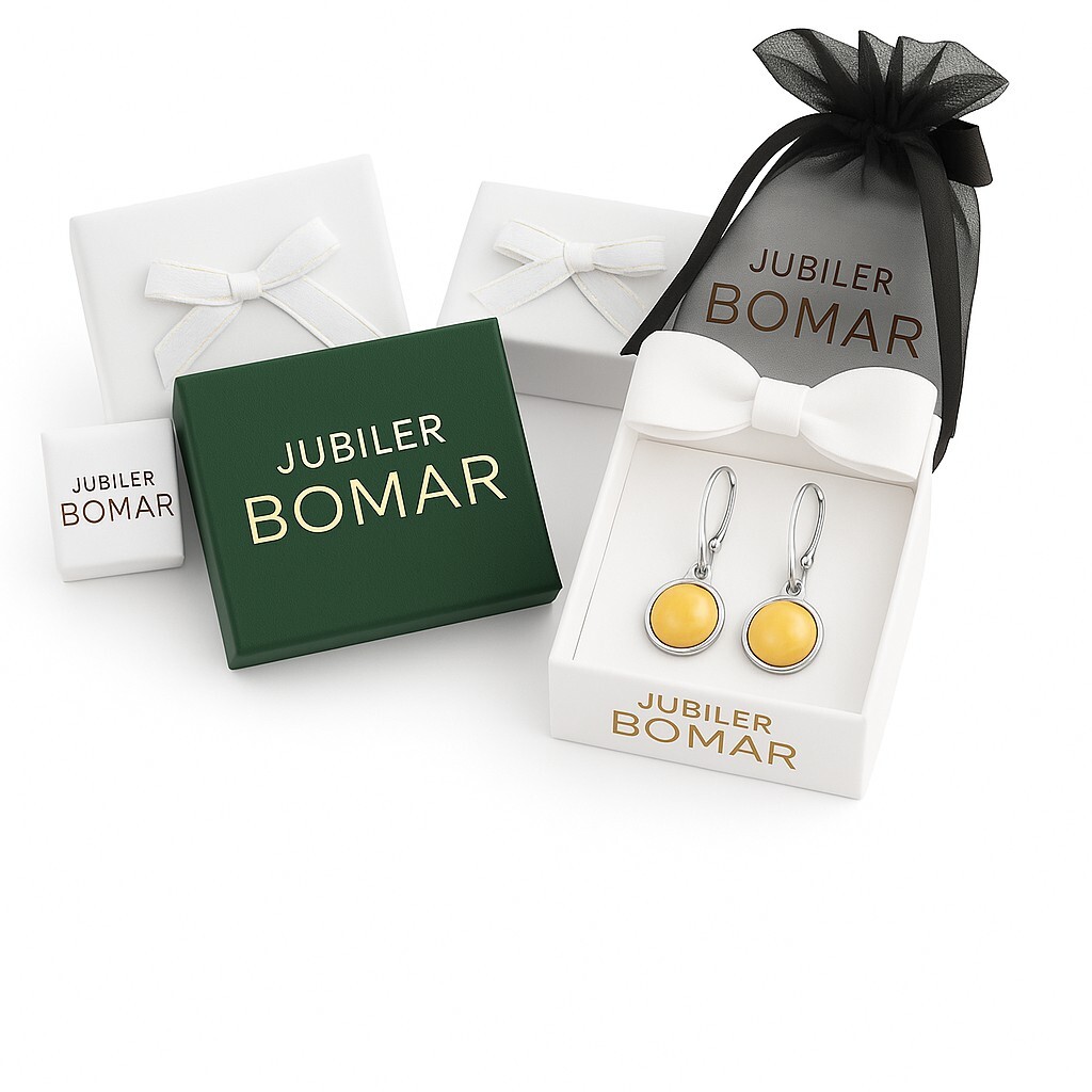 Kolczyki srebrne z bursztynem mlecznym na angielskim zapięciu próba 925 KB05 - obrazek 3