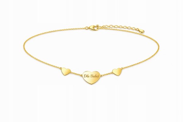 Naszyjnik srebrny 925 pozłacany Dzień Babci grawer IMIONA wnucząt N71