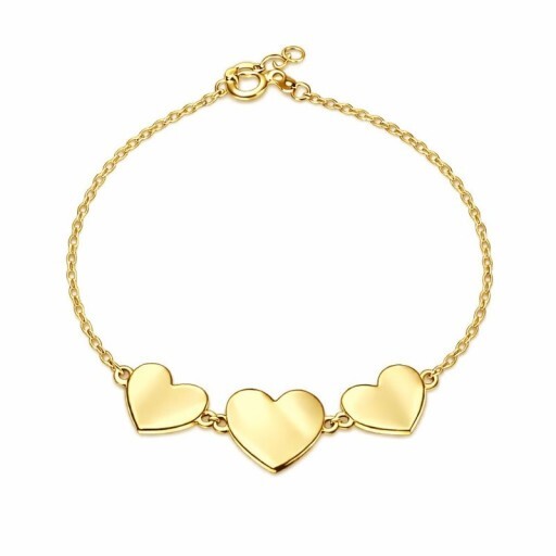 Bransoletka srebrna 925 złoto SERCA grawer WALENTYNKI prezent dla niej B61