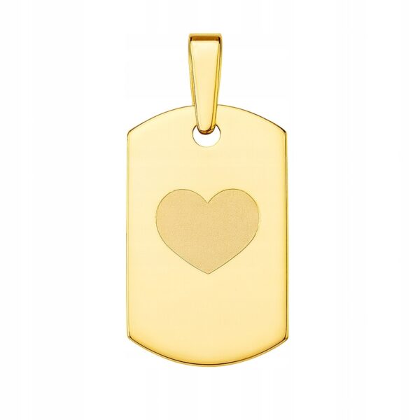 Zawieszka srebrna 925 pozłacana 24k złotem serce bizuteria męska-damska Z60