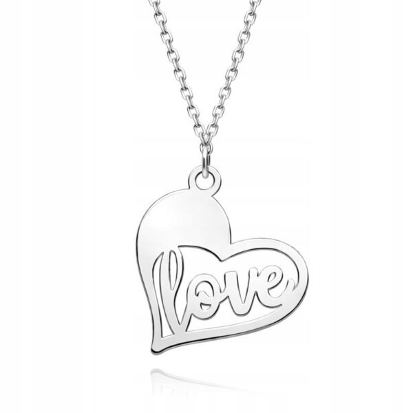 Naszyjnik serce LOVE srebro 925 Walentynki prezent N74