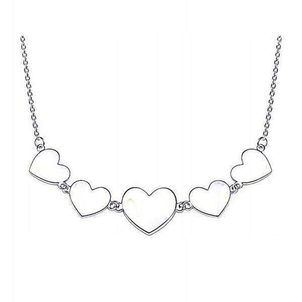 Naszyjnik srebro 925 serce 5 serduszek grawer Walentynki prezent N76