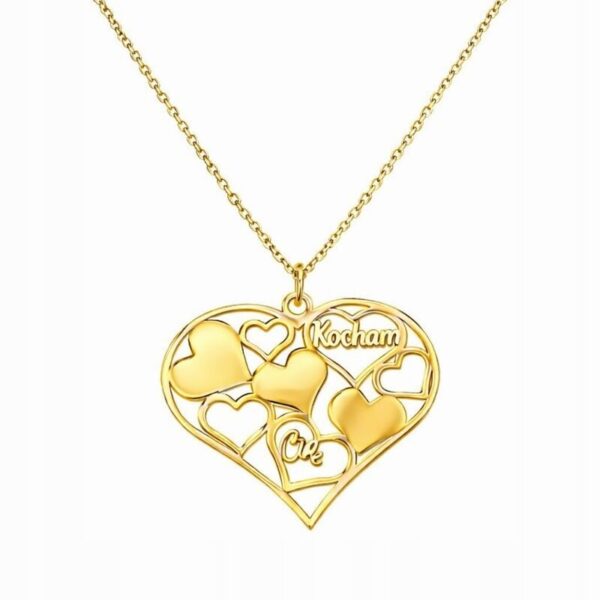 Naszyjnik Srebrny 925 pozłacany 24k Serce „Kocham Cię” Ankier Walentynki N78