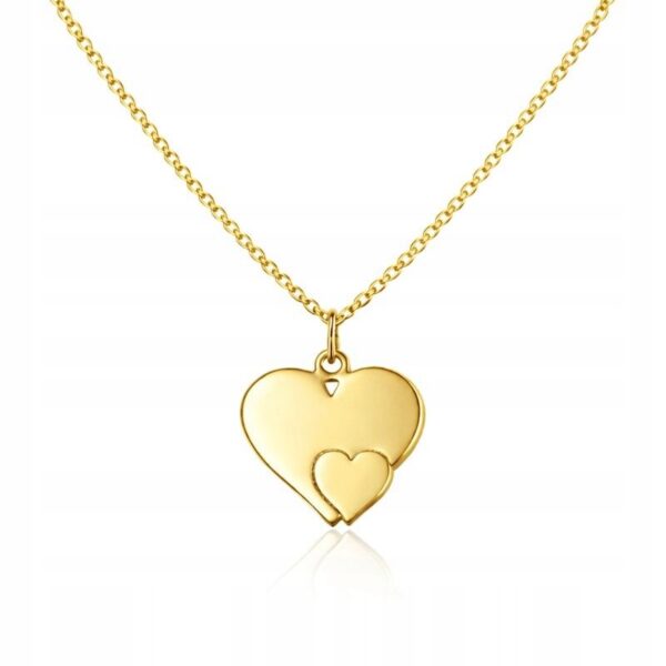 Naszyjnik srebrny 925 pozłacany 24k serce z grawerem Walentynki prezent N80