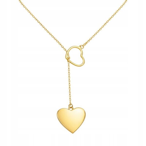 Naszyjnik serce złocony 24K srebro 925 grawer Walentynki prezent N82