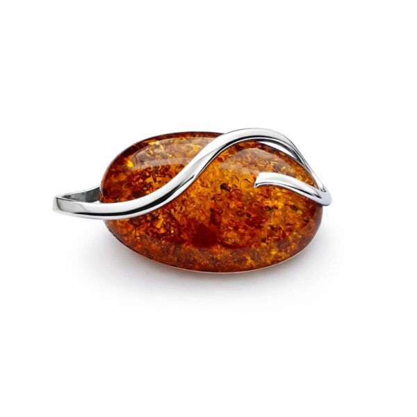 Broszka srebrna z naturalnym bursztynem – elegancki prezent z klasą BR2