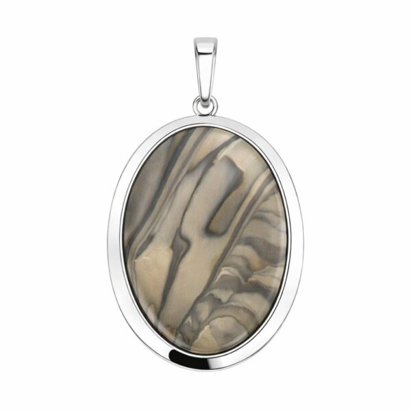 Zawieszka srebrna próba 925 naturalny krzemień pasiasty wisiorek WW1